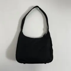 美品 PRADA ホーボー ワンショルダーバッグ トライアングルロゴ NERO