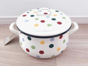 ■Emma Bridgewater / エマ・ブリッジウォーター■ポルカドットの琺瑯キャセロール Polka Dot Medium Enamel Cooking Pot■新品・未使用