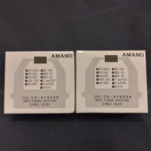 送料0★２個★ CE-319250 アマノ 純正 タイムカード インクリボン 黒 ブラック タイムレコーダー用インクリボン AMANO カセットリボン