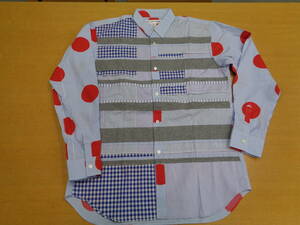 COMME des GARCONS SHIRT パッワークシャツ SIZE : M 袖チェックドットプリント