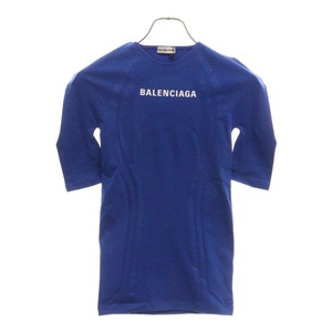 BALENCIAGA バレンシアガ Blue Athletic T-Shirt ブルーアスリーティック半袖 Tシャツ ブルー レディース 570786 TEVC1