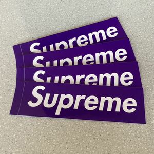 【5.7cm×20.3cm】Supreme シュプリーム Box Logo ステッカー 紫4枚 即決【正規品】
