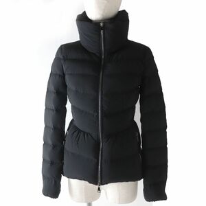 美品☆国内正規品 MONCLER モンクレール NEVA スタンドカラー ZIP UP ダウンジャケット ブラック 0 レディース ルーマニア製 ハンガー付