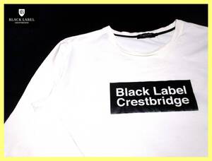 大人気サイズ L ブラックレーベルクレストブリッジ BLACKLABEL CRESTBRIDGE ブランドロゴBOXプリントデザイン カットソー ホワイト