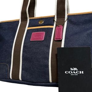 1円～【未使用級】入手困難品 コーチ COACH トートバッグ ビジネスバッグ ブリーフケース A4 2way レザー メンズ レディース デニム