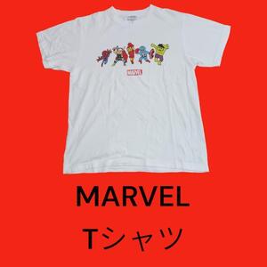 【MARVEL】 ヒーローズ☆M☆イラスト☆半袖Tシャツ☆カットソー☆スパイダーマン☆マーベル☆キャラクター