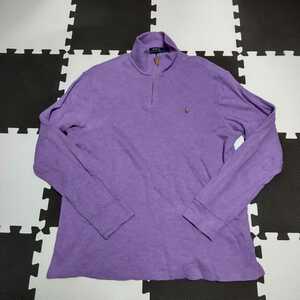 RALPH LAUREN【良品】ハーフジップ コットンセーター ニット☆サイズL NR-443