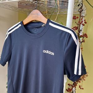 adidas climalite 速乾　ランニングTシャツ　紺　S