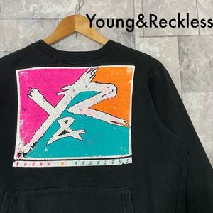 Young&Reckless ヤングアンドレックス スウェット トレーナー カンガルーポケット ビッグロゴ ストリート アメリカブランド 玉FL3259