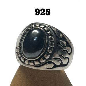 存在感抜群 SILVER 925 シルバー リング ファイヤーパターン 大振り 指輪 メンズアクセサリー 装飾品 約14.5号 中古品【5032】Ａ