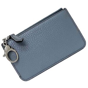 フェンディ キーケース コインケース ライトブルー 8AP161 美品 レザー 中古 FENDI ファスナー カードケース