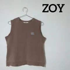 ZOY　ゾーイ　レディース　ゴルフウェア　ベスト　無地　茶色　Ｌ