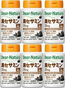 6本　ディアナチュラ 黒セサミン25mg 30日分 60粒　元気が気になる方に。セサミン、V.E、亜鉛、醗酵黒にんにく末、マカエキス末を配合。