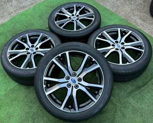 スバルインプレッサ純正 17インチホイール17X7J+55 PCD100 & 205/50R17 BRIDGESTONEラジアルタイヤ4本セット★AN173