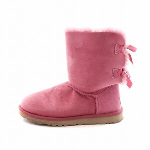 アグ オーストラリア UGG australia ベイリーボウ BAILEY BOW ムートンブーツ ショート スエード リボン ロゴ ピンク US6 23cm 1002954