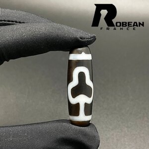 ★絶賛 EU製 定価5万円★ROBEAN・チベット天珠★パワーストーン アクセサリー 天然石 金運 お守り プレゼント 約38.7*12.5mm 1004T055