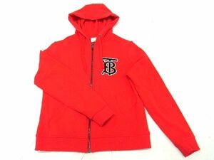 ■極美品■ BURBERRY バーバリー コットン100％ パーカー 長袖 トップス サイズ S P 洋服 メンズ レディース レッド系 AN4068