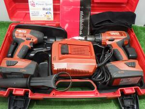 お得なセット★HILTI ユニバーサルキット SID4-A22 インパクトドライバー SF6H-A22 ドリル 充電器・バッテリー2個・ケース付 中古品 240307