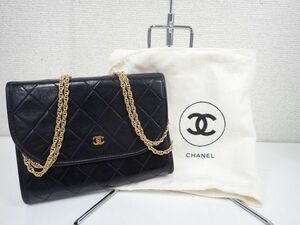 豊20HC8/6A●CHANEL シャネル ココマーク マトラッセ ラムスキン クロスボディ ショルダーバッグ ポシェット 斜め掛け ビンテージ 中古品●