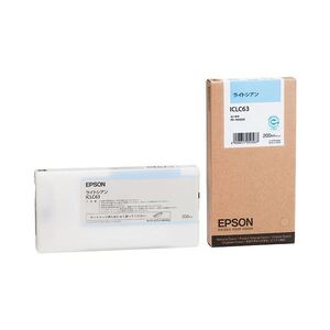 【新品】(まとめ) エプソン EPSON インクカートリッジ ライトシアン 200ml ICLC63 1個 〔×10セット〕