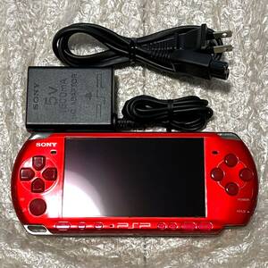 〈極美品・動作確認済み・最終型〉PSP-3000 本体 ラディアントレッド 充電器 PlayStation Portable 薄型