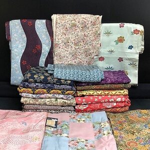 G2161M きもの/着物/kimono 小紋 おまとめ 20枚 紅葉/花文/麻の葉/洗える/金彩/など リメイク素材/Japanese clothing GRek