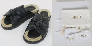 Christian DIOR DTWIST SANDAL size 37 クリスチャンディオール カナージュレザー サンダル b8627