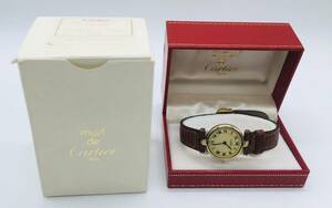 【9890】カルティエ マストヴァンドーム ヴェルメイユ QZ SV925 アイボリー文字盤 レディース腕時計 シルバー Cartier
