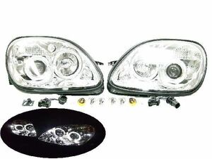 メルセデス ベンツ R170 インナーメッキ 日本光軸仕様 LED プロジェクターイカリング ヘッドライト SLK200 SLK230 SLK320 SLK3 送料無料