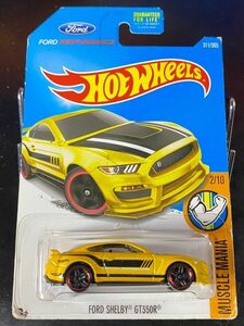 ホットウィール HOTWHEELS FORD SHELBY GT350R フォード シェルビー MUSTANG マスタング 黄色 USカード