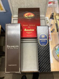 ブランデー3本セット　酒　ナポレオン　Franklin アルマニャック　armagnac 箱入り　未開栓　100サイズ