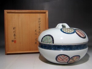 古伊万里　色絵蓋物　野村泰三極めの逸品 s894