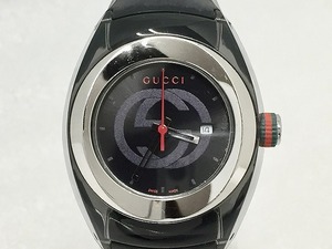 グッチ GUCCI シンク シェリーライン クォーツ 腕時計 ブラック 137.3