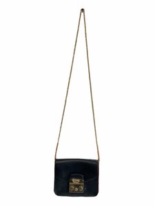 FURLA◆ショルダーバッグ/レザー/BLK