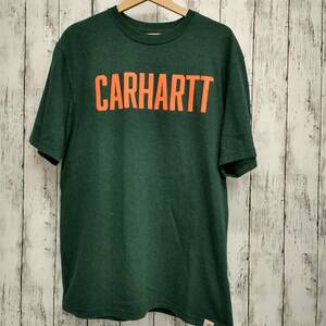 Tシャツ/ロンT Tシャツ ロンT Carhartt 大文字ロゴTシャツ 半袖Tシャツ Mサイズ グリーン メキシコ製