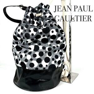 JEAN PAUL GAULTIER ジャンポールゴルチエ ドット 水玉 2way ボクサーバッグ ショルダーバッグ ブラック ホワイト 黒 白 肩掛け