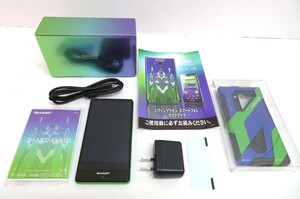 105B262★【中古品】SHARP TV放送20周年記念エヴァンゲリオン スマホ「SH-M02-EVA20」【－判定】 ROM16GB SIMフリー ver.5.0.2 ケース付き