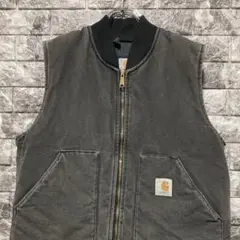 CARHARTT ダックベスト 黒 フェード カーハート USA製 腰ゴム