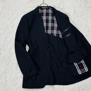 BURBERRY BLACK LABEL バーバリー ブラックレーベル テーラードジャケット ノバチェック コットン 2B シャドーストライプ M