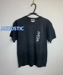 ■ACOUSTIC アコースティックフェードスカルクロスTシャツ:M☆BH-961