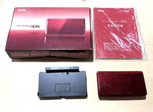 動作確認済み ニンテンドー3DS フレアレッド 本体 Nintendo 箱 説明書 SD2GB 付き 3ds