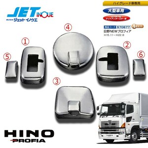 JETINOUE ジェットイノウエ ミラーカバーセット [HINO 大型 NEWプロフィア H15.11~H22.8(ヒーター付サイドアンダーミラー車、ハイグレー