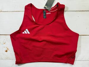 【即決】adidas Adizero アディダス 女子 陸上 クロップトップ レーシングブルマ Red 海外Lサイズ