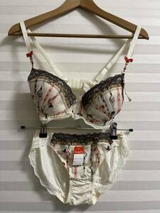 新品タグ付き AMOSTYLE BY Triumph(アモスタイル バイ トリンプ) ブラジャー&ショーツ　 サイズ ブラジャー　D75 ショーツは、L