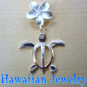 Hawaiian Jewelry Honu Plumeria pendant Top　／ハワイアンジュエリー ペンダントトップ プルメリア× 亀 （ホヌ） hawaii-47