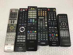 D878-60【オーディオリモコン TVリモコン6点まとめ】フナイ FRM-100BDR/ヤマハ YAMAHA RAV272 AVアンプ/シャープ GB157SA/GB080WJSA/他t