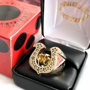 【即決】ほぼ新品 17〜18号 テンダーロイン H.S.RING 8k ホースシュー リング ダイヤ