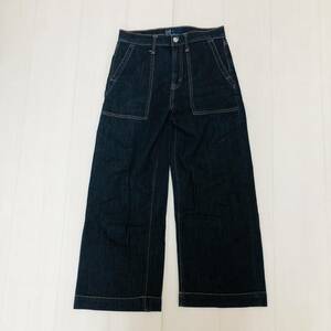 k2284 美品 GAP DENIM ギャップ デニムパンツ コットン混 ワイド ポケット サイズ25 レディース 万能 古着 USED カジュアルデニムコーデ 