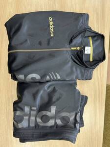 □1786 adidas アディダス NEO LABEL ジャージ 上下セット Mサイズ 黑 中古 現状品