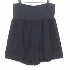 フランシュリッペ ブラック franche lippee★ショートパンツ キュロット 大きいサイズFL7(17号相当) 総レース 日本製 春物 黒系＊W1603